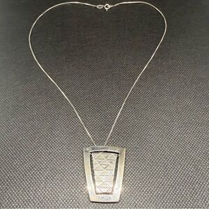 Sterling Silver Geometric Pendant Necklace